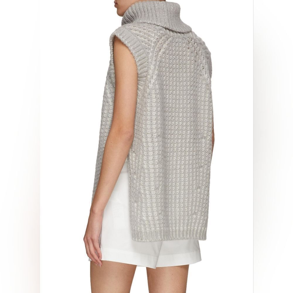 3.1 Phillip Lim Fisherman Rib Cowl Neck Wool Blend Sleeveless Sweater - Picture 4 of 14